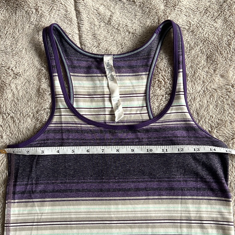Lululemon Striped Athletic Tank Size 8 - Picture 3 of 5